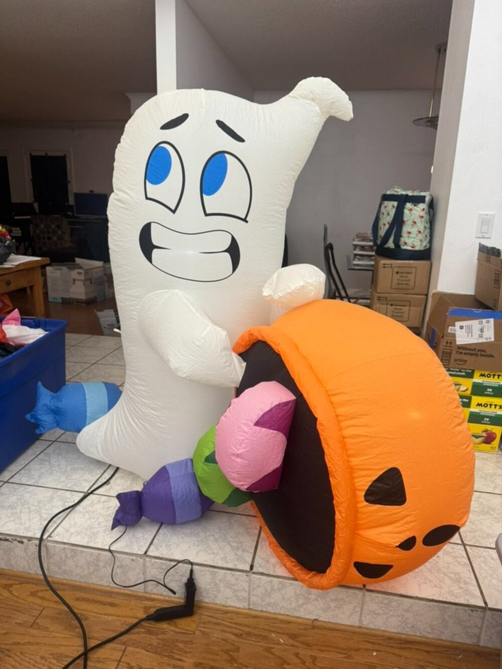 5ft Joiedomi Halloween Inflatable Trick R Treating Ghost With Jack O Lantern